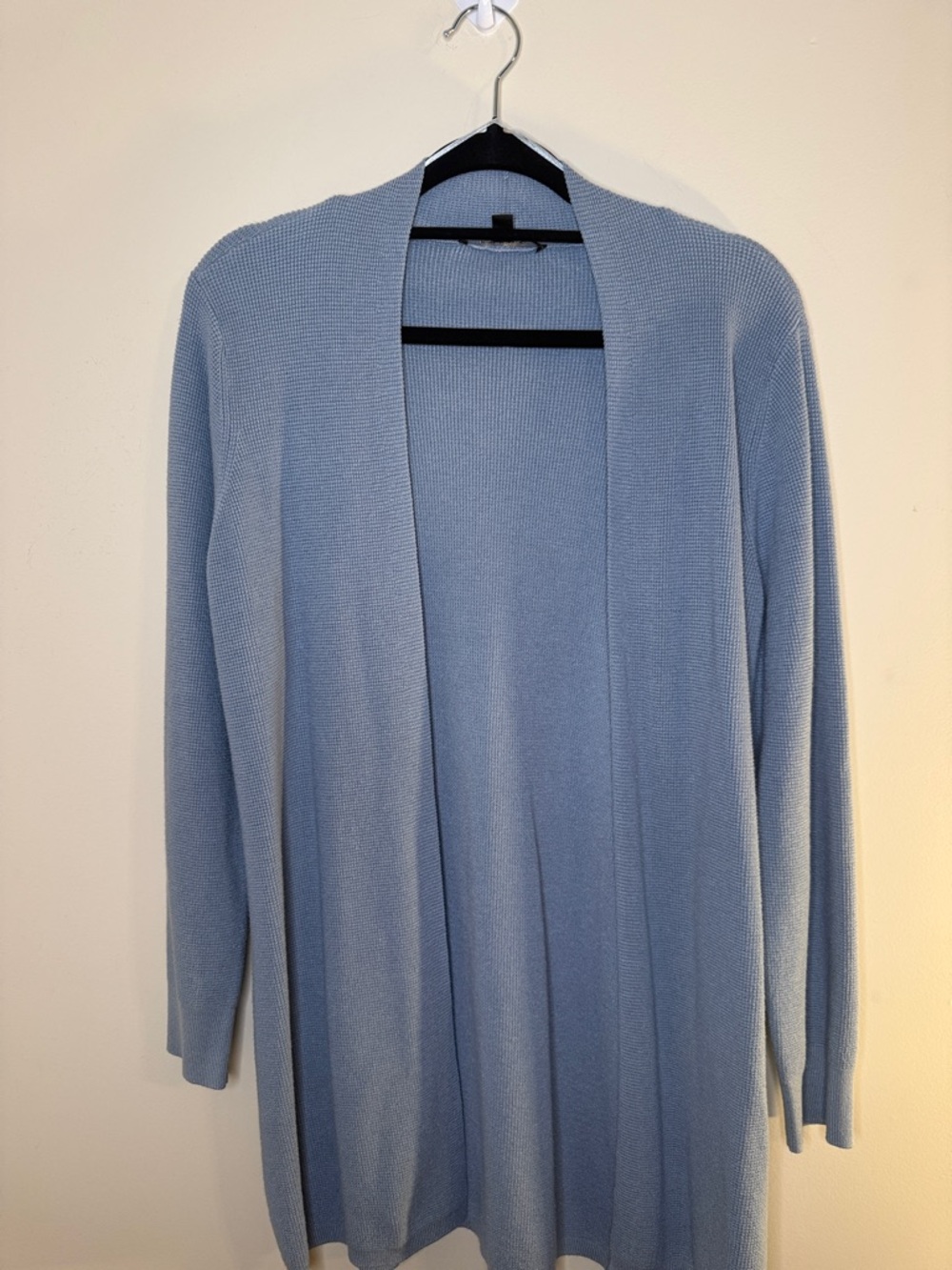 Cyrus Light Blue Open-Front Knit Cardigan